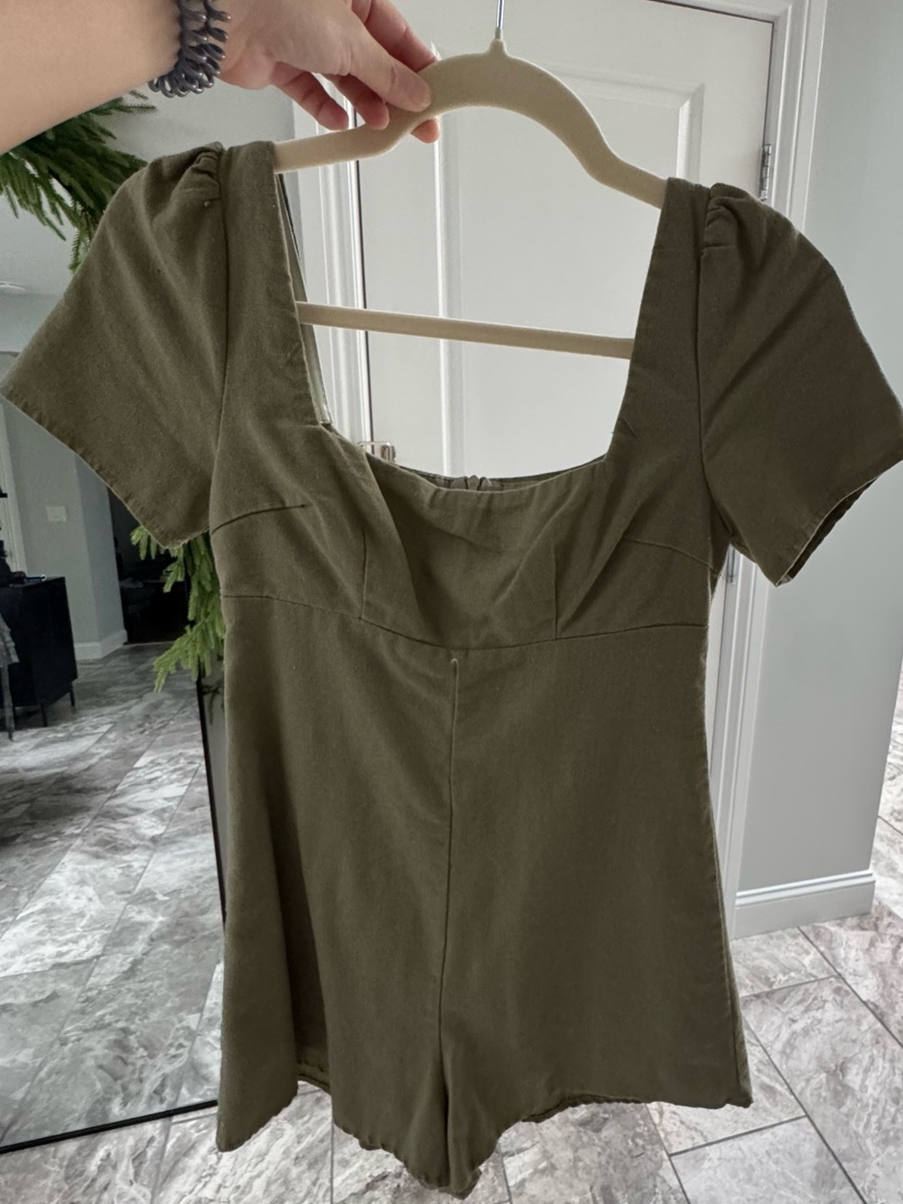 Princess Polly Olive Green Square Neck Romper